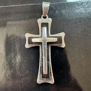 Black And Silver Cross Pendant
